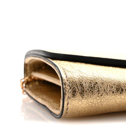 Versace Metallic Calfskin Medusa Wallet On Chain Gold 8 of 9