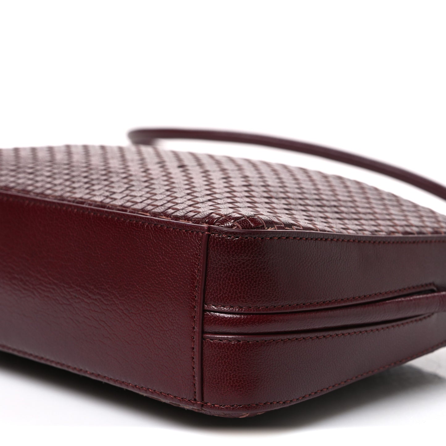 Calfskin Woven Single Mignon Shoulder Bag Terracotta