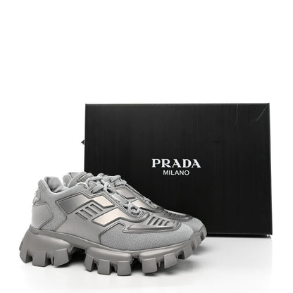 Prada Rubber Technical Knit Fabric Cloudbust Thunder Sneakers 40 Argento 17 of 17