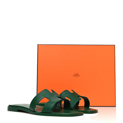 Hermes Epsom Oran Sandals 36.5 Vert Cactus 9 of 9