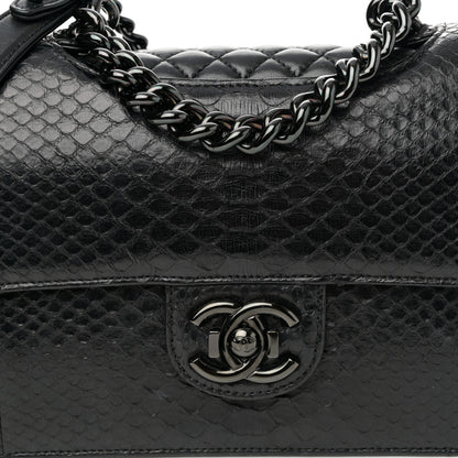 Chanel Snakeskin Medium Perfect Edge Flap Black 7 of 10