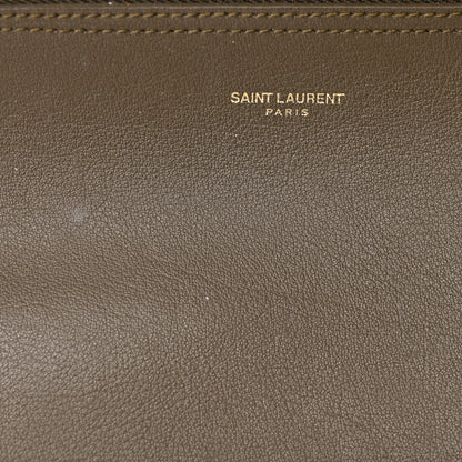 Saint Laurent Calfskin Large Shopping Tote Dark Green 15 of 28