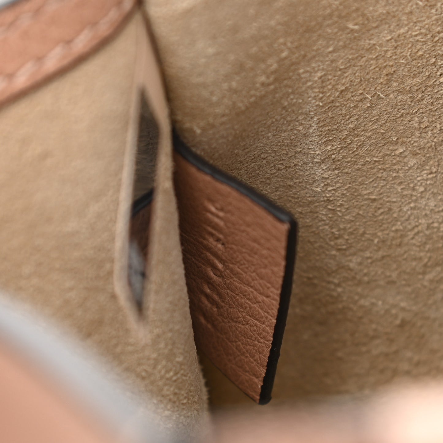 Calfskin Suede Small Nile Bracelet Bag Biscotti Beige