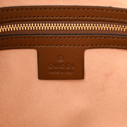 Gucci GG Supreme Monogram Azalea Calfskin Web Small Jackie 1961 Hobo Beige Ebony Brown Sugar 6 of 10