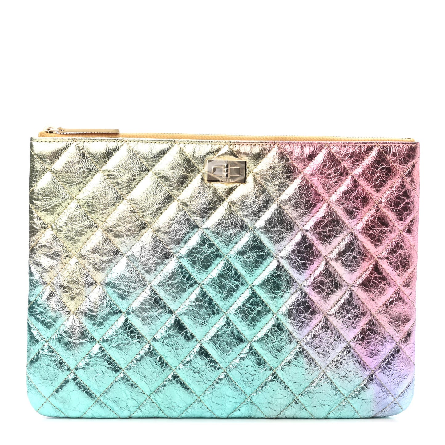 Metallic Goatskin Quilted Medium 2.55 Reissue Cosmetic Case Multicolor
