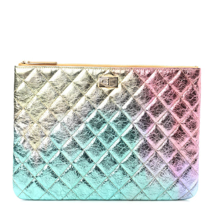 Chanel Metallic Goatskin Quilted Medium 2.55 Reissue Cosmetic Case Multicolor 1 of 4