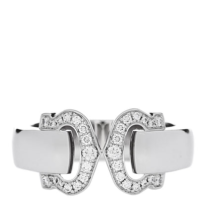 Cartier 18K White Gold Diamond C De Cartier Ring 53 6.5 1 of 4