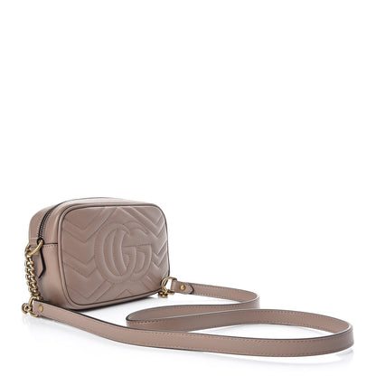 Gucci Calfskin Matelasse Mini GG Marmont Chain Shoulder Bag Nude 3 of 10