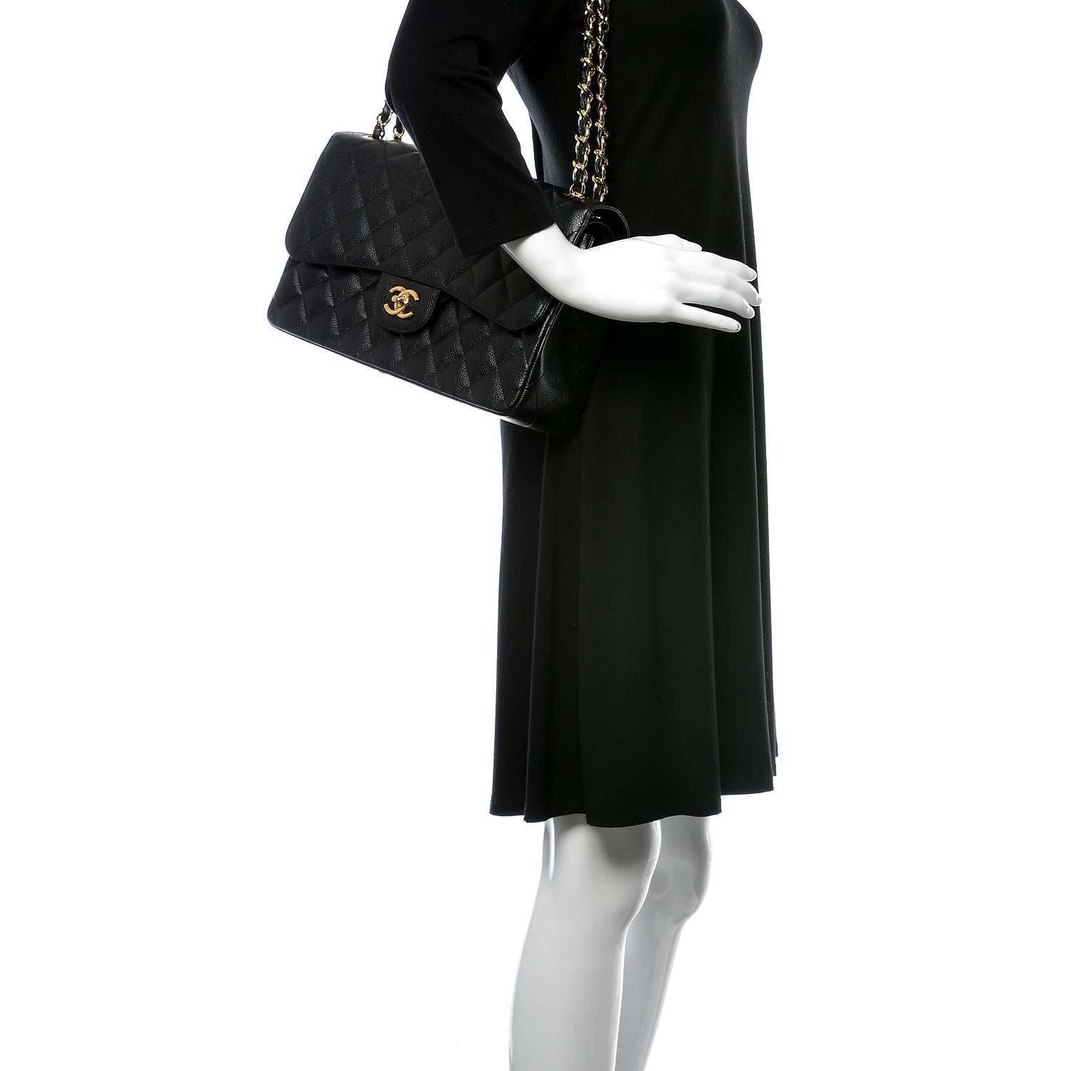 Chanel Caviar Quilted Jumbo Double Flap Black 2 of 10
