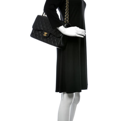 Chanel Caviar Quilted Jumbo Double Flap Black 2 of 10