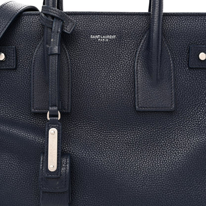 Saint Laurent Grained Calfskin Small Supple Sac De Jour Navy 7 of 16