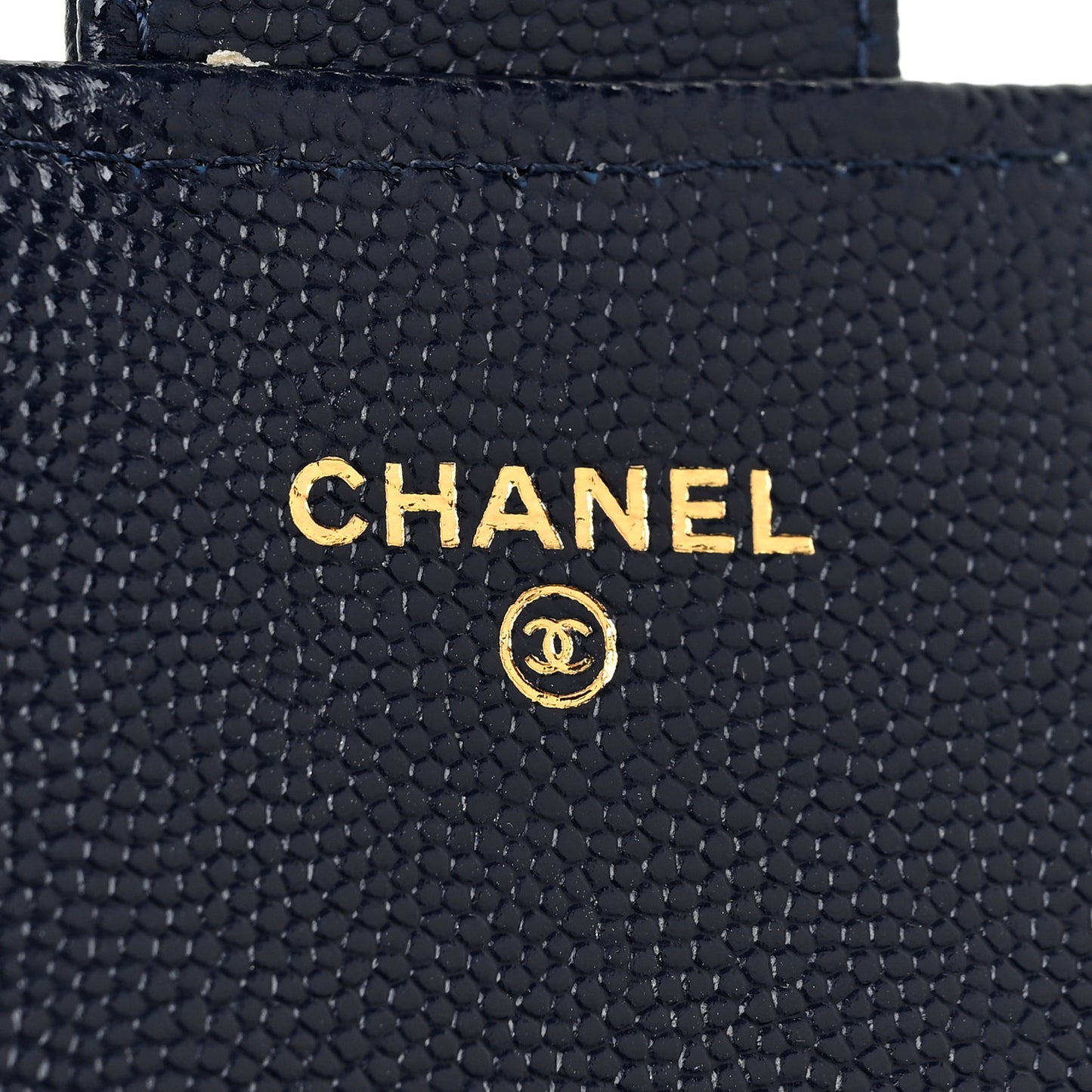 Caviar Quilted Large Gusset Flap Wallet Navy