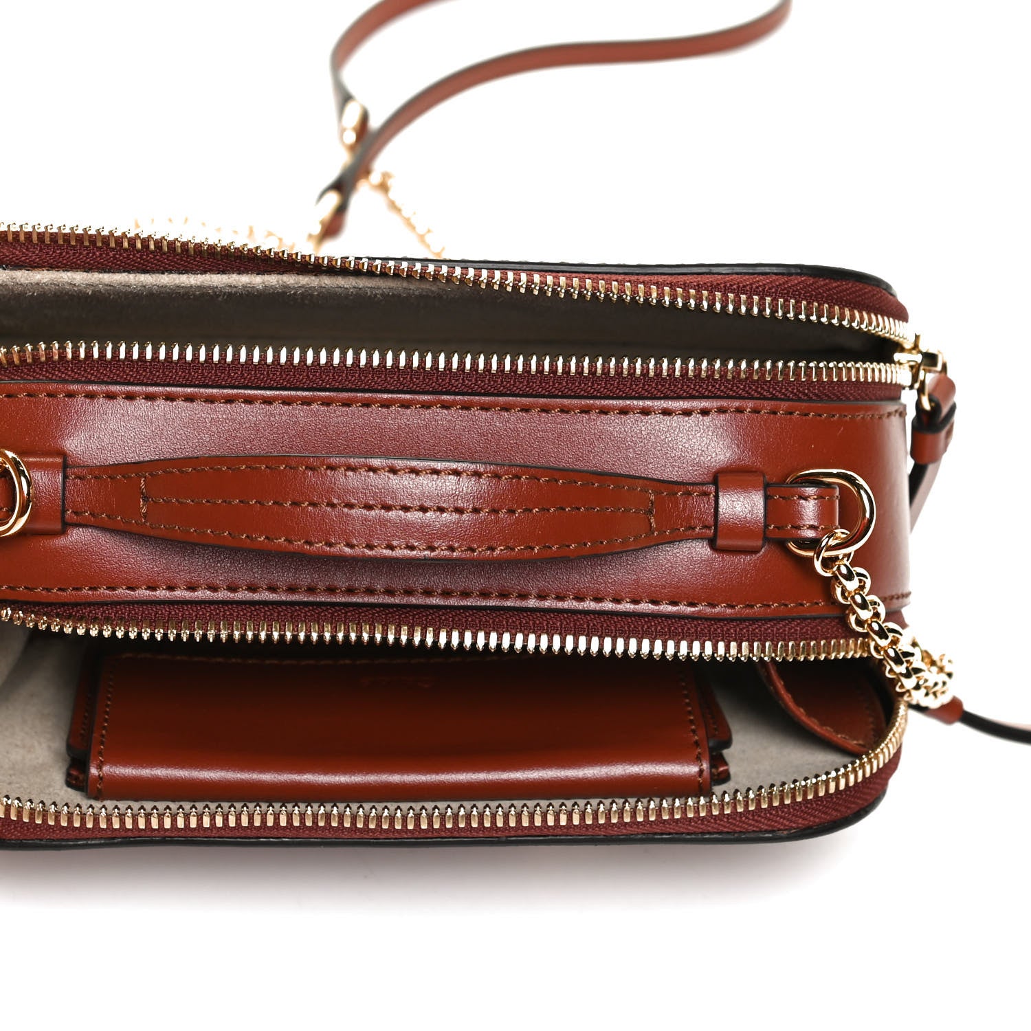 Chloe Shiny Calfskin Mini Vanity C Bag Sepia Brown 5 of 14