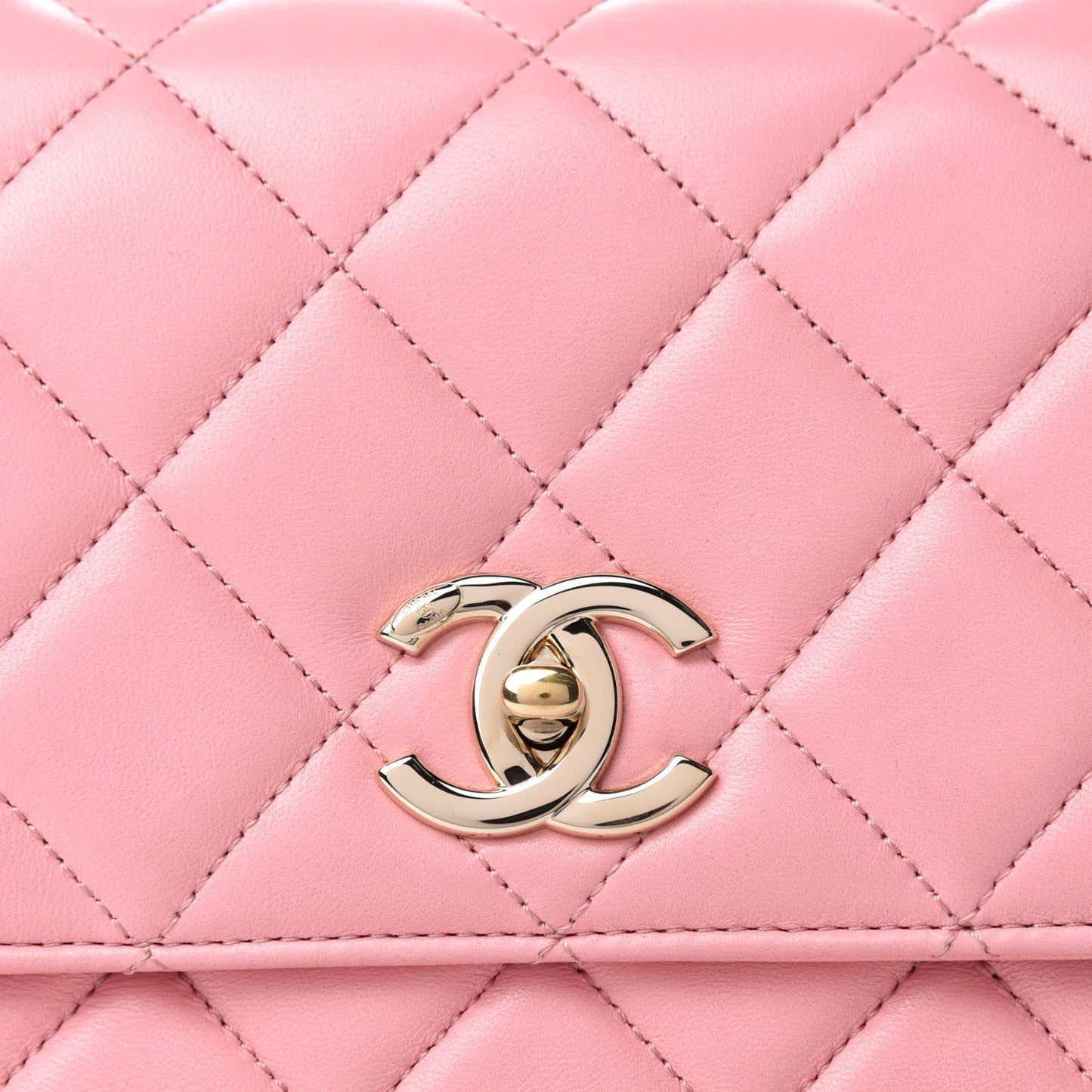 Lambskin Quilted Medium Trendy CC Flap Dual Handle Bag Pink