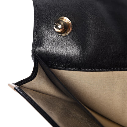Chloe Calfskin Patchwork Chain Wallet Black Beige 7 of 13