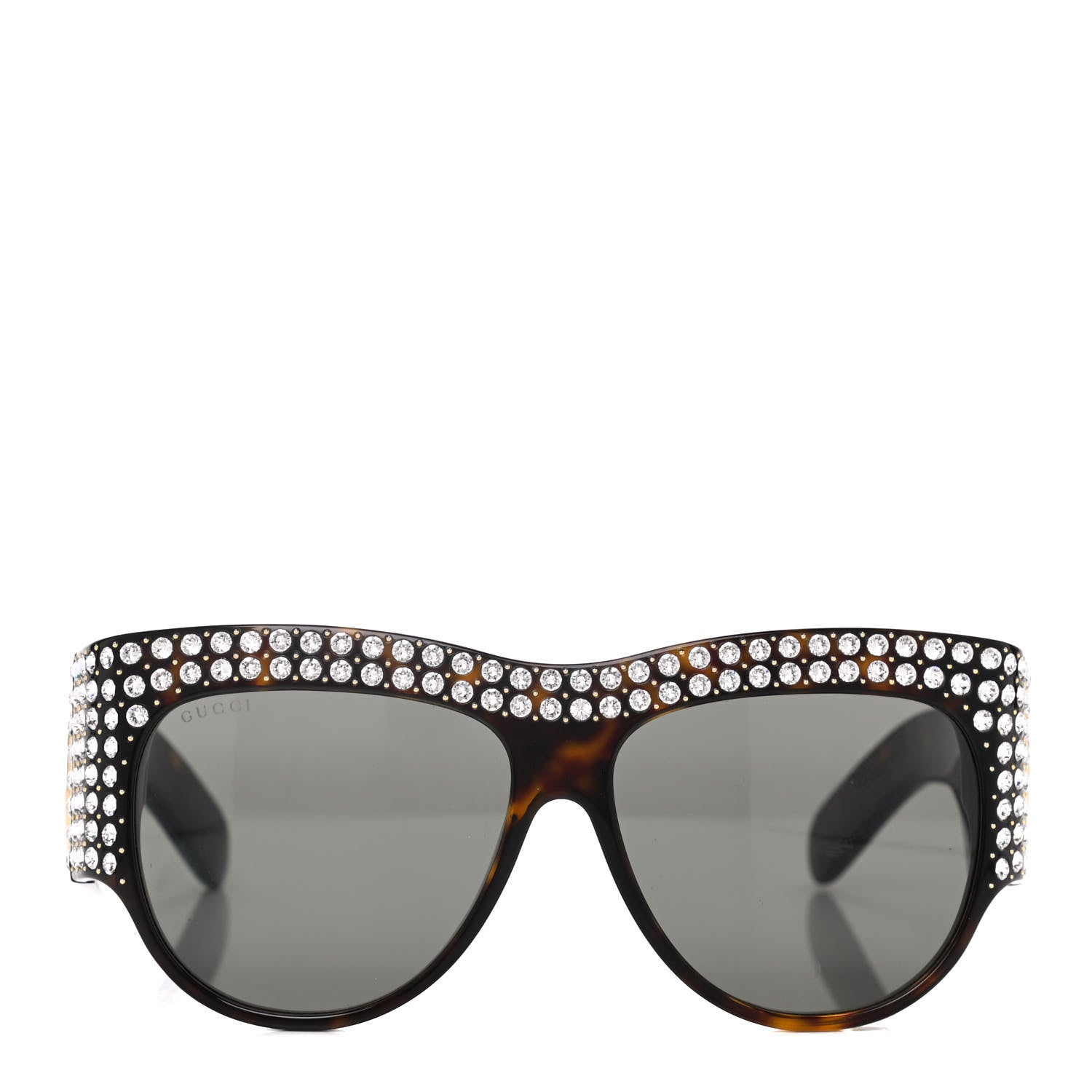 Gucci Acetate Crystal Oversize Hollywood Forever Sunglasses GG0144S Tortoiseshell 2 of 8