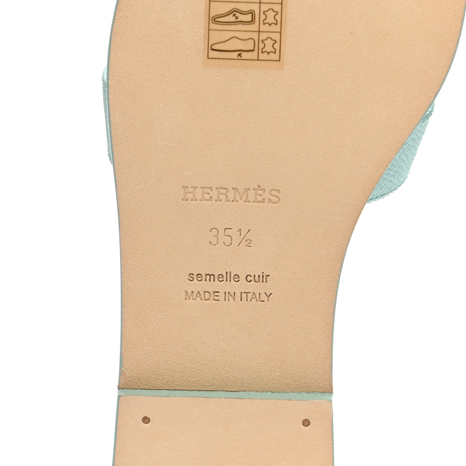 Hermes Epsom Oran Sandals 35.5 Vert Embrun 6 of 10