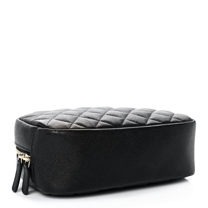 Chanel Caviar Quilted Curvy Pouch Cosmetic Case Black 4 of 11