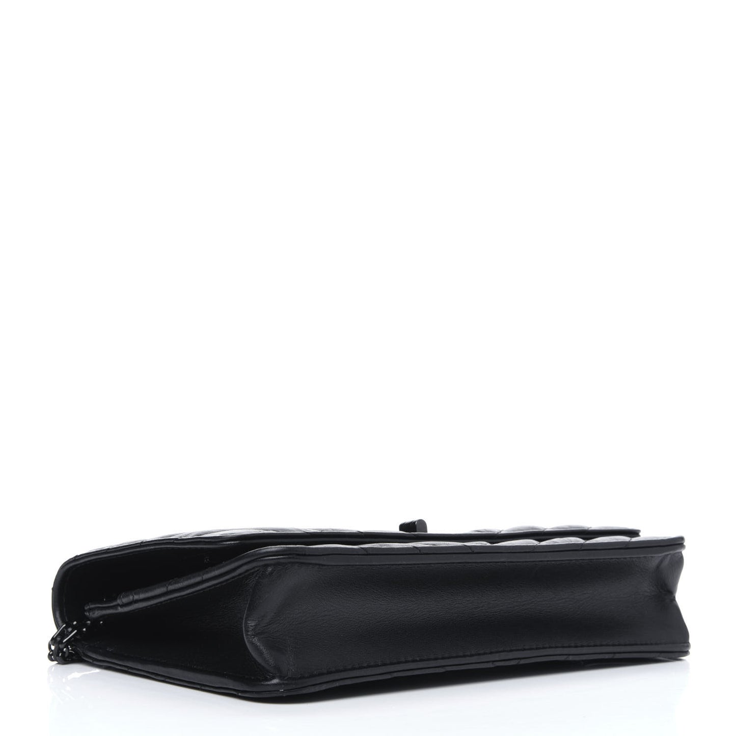 Aged Calfskin Chevron Quilted Reissue Wallet On Chain WOC So Black