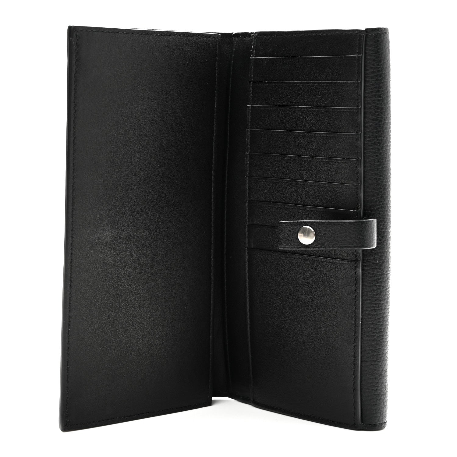 Bottega Veneta Grained Calfskin Flap Wallet Black 5 of 9