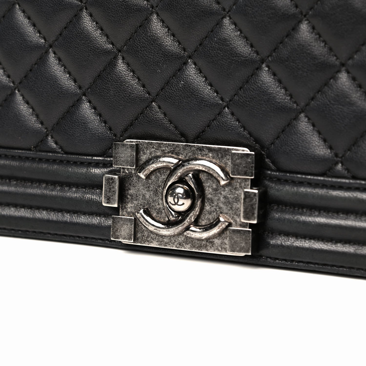 Chanel Lambskin Quilted Medium Boy Flap Black 8 of 8