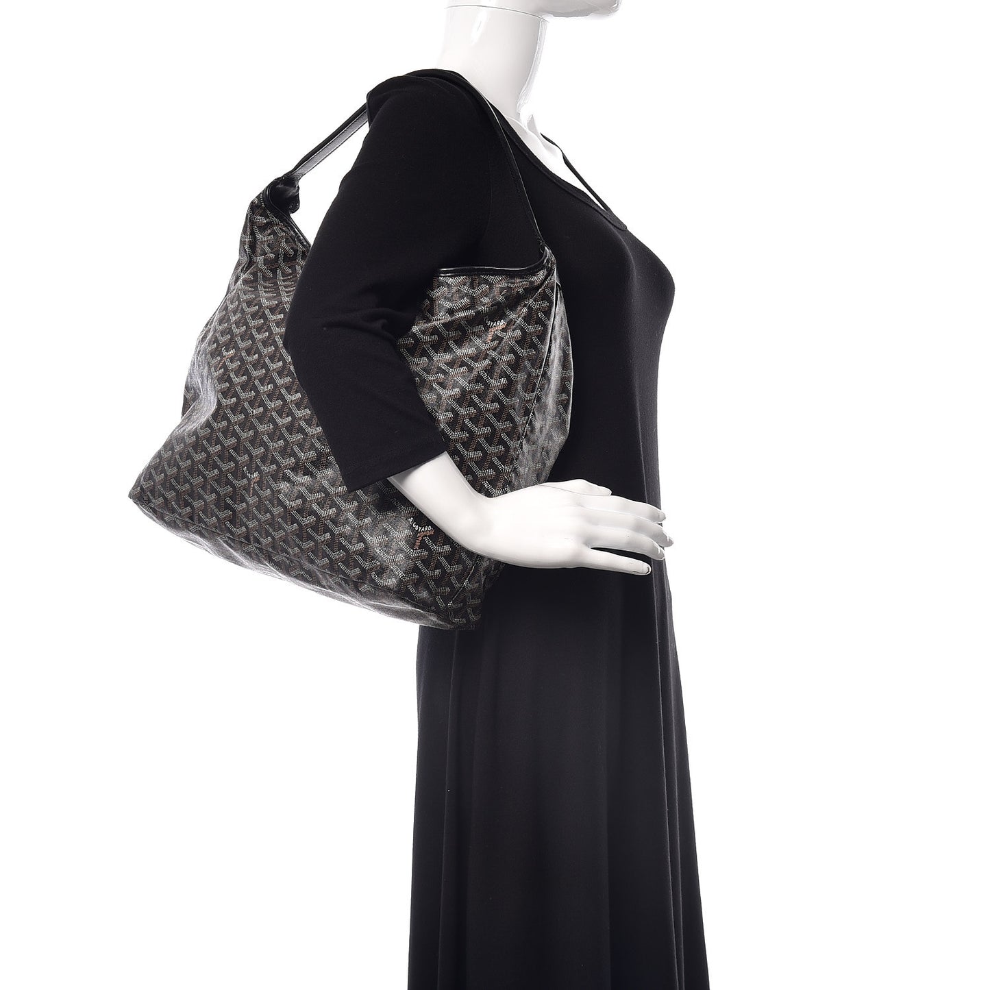 Goyardine Fidji Zip Hobo Black