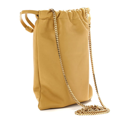 Saint Laurent Lambskin Paris Drawstring Pouch Saffran 3 of 11