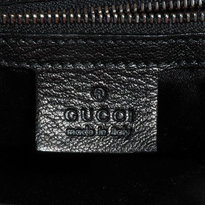 Gucci Leather Metal Bamboo Striped Tote Black 6 of 7