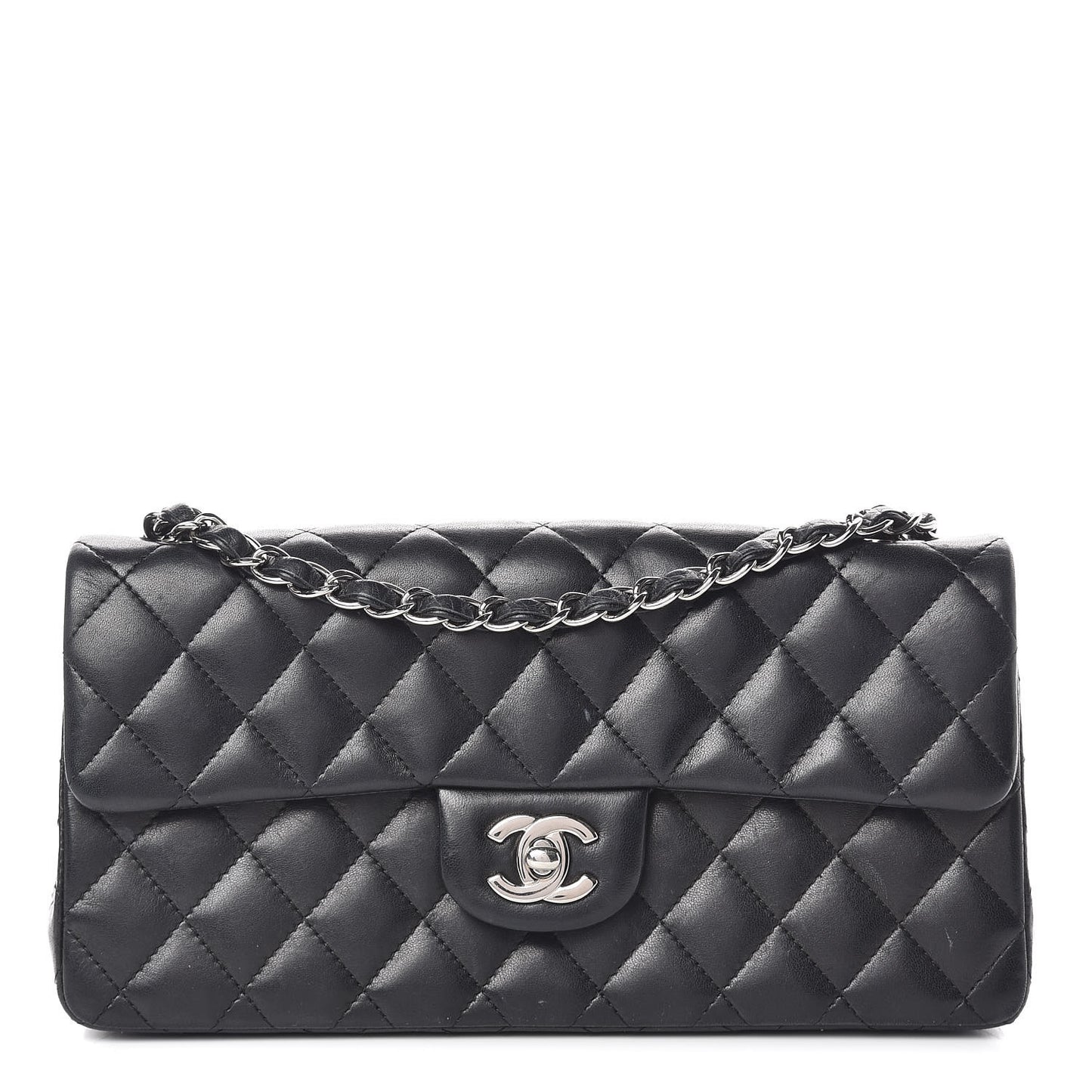 Lambskin Quilted East West Flap Black