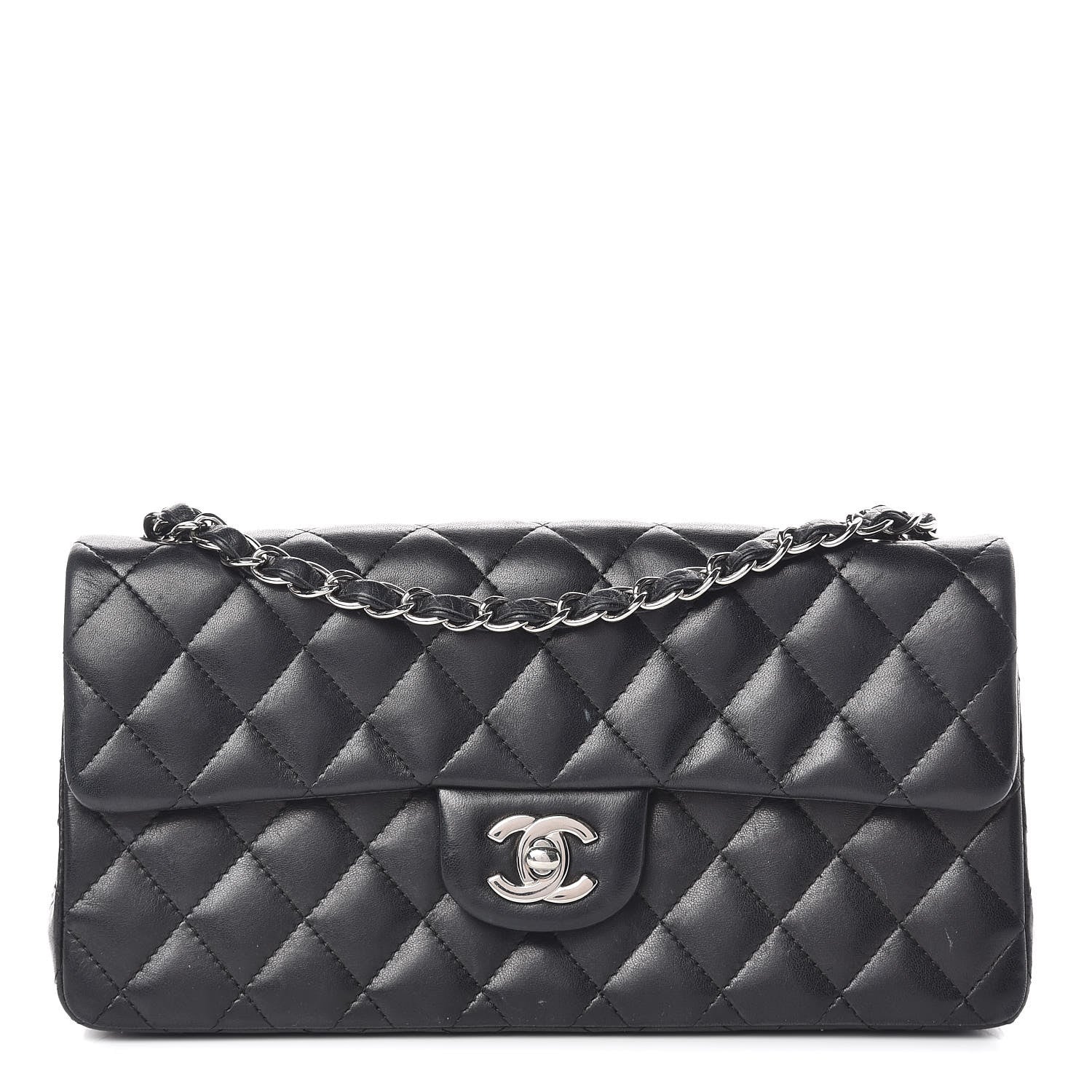 Chanel Lambskin Quilted East West Flap Black 1 of 17