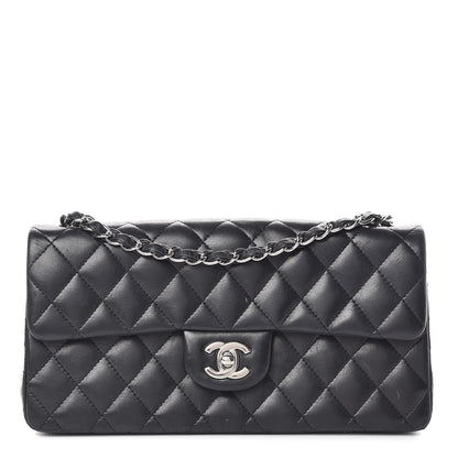 Chanel Lambskin Quilted East West Flap Black 1 of 17