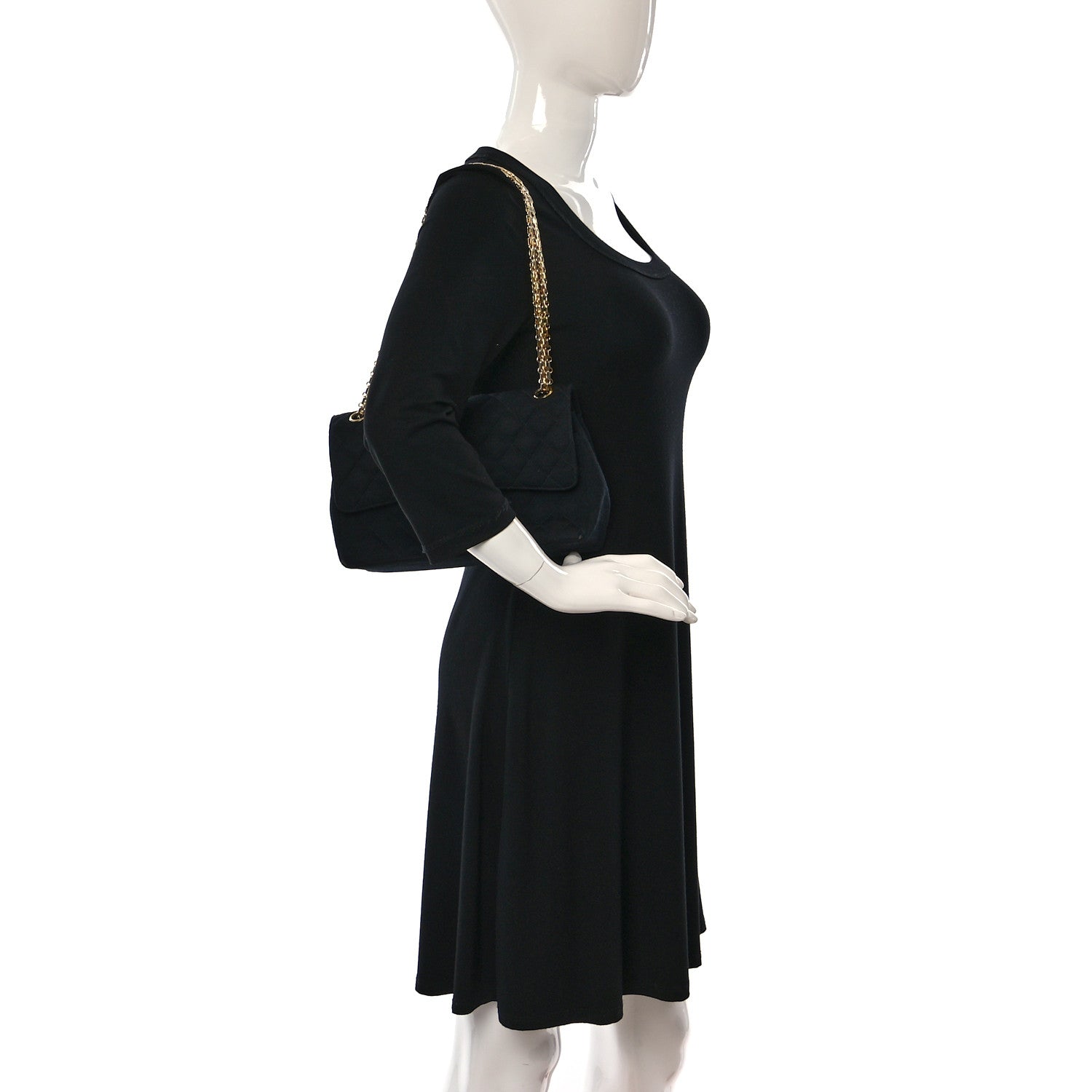 Chanel Jersey Quilted Medium Double Flap Black 2 of 12