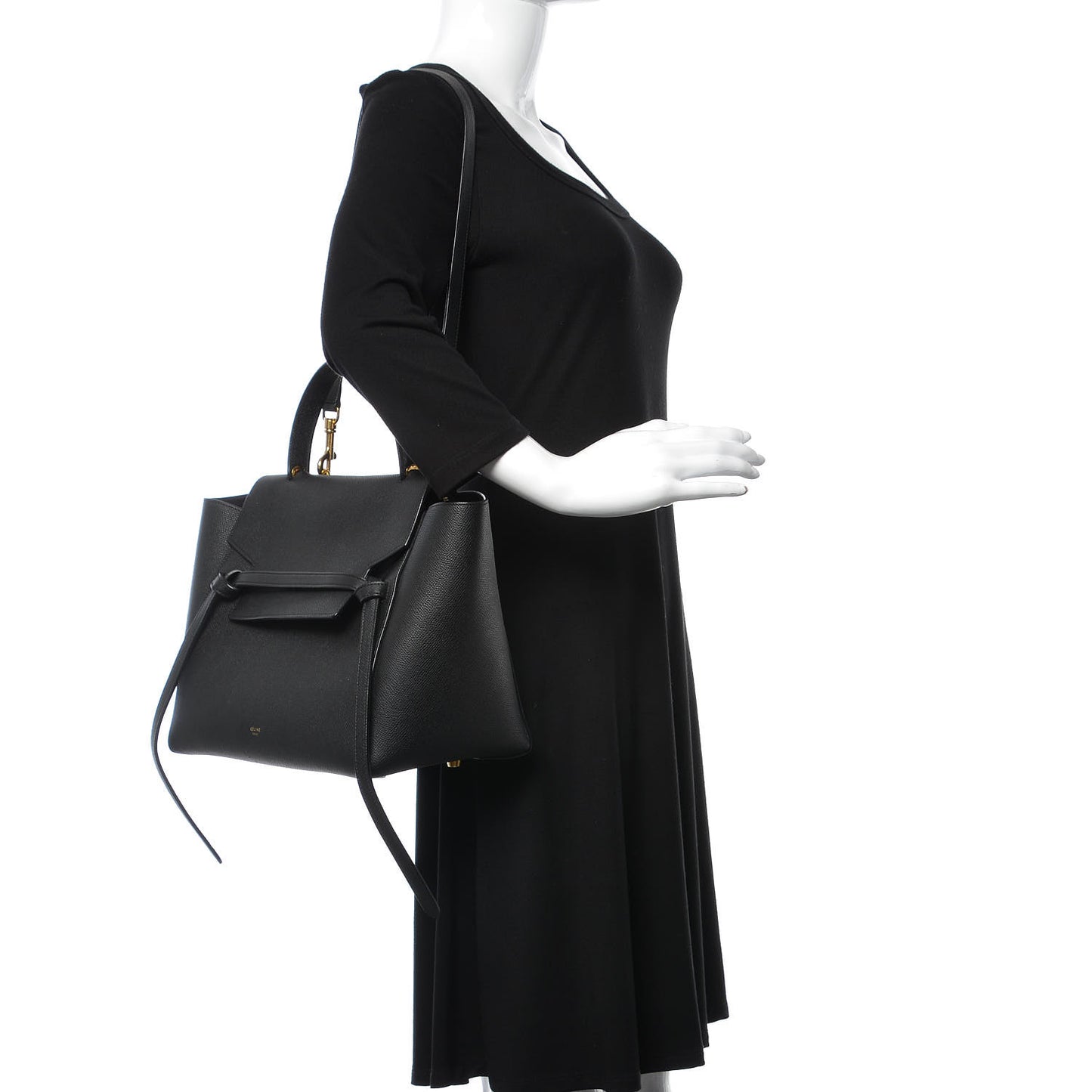 Grained Calfskin Mini Belt Bag Black