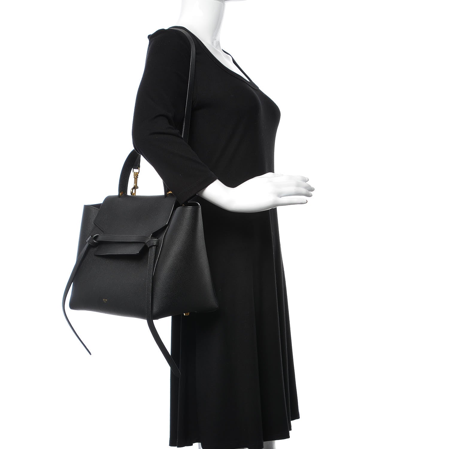 Celine Grained Calfskin Mini Belt Bag Black 2 of 11