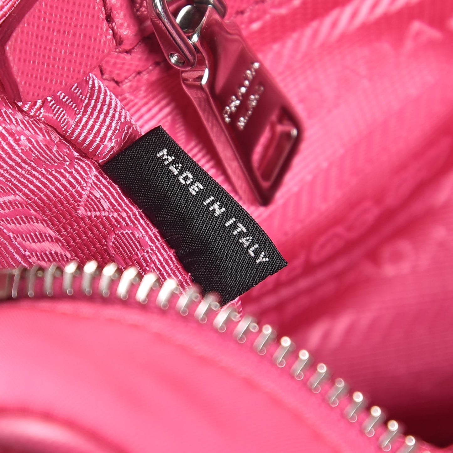 Nylon Saffiano Vela Double Zip Crossbody Bag Fuxia