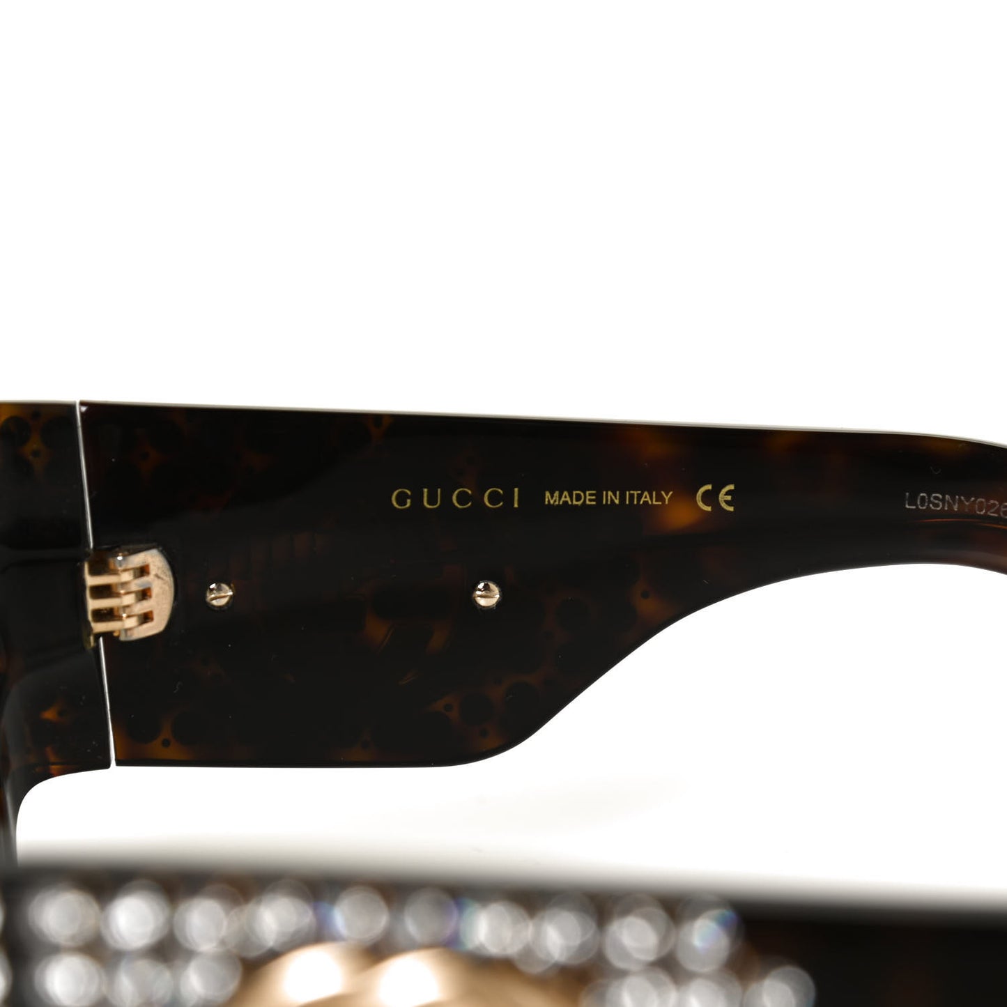 Acetate Crystal Oversize Hollywood Forever Sunglasses GG0144S Tortoiseshell