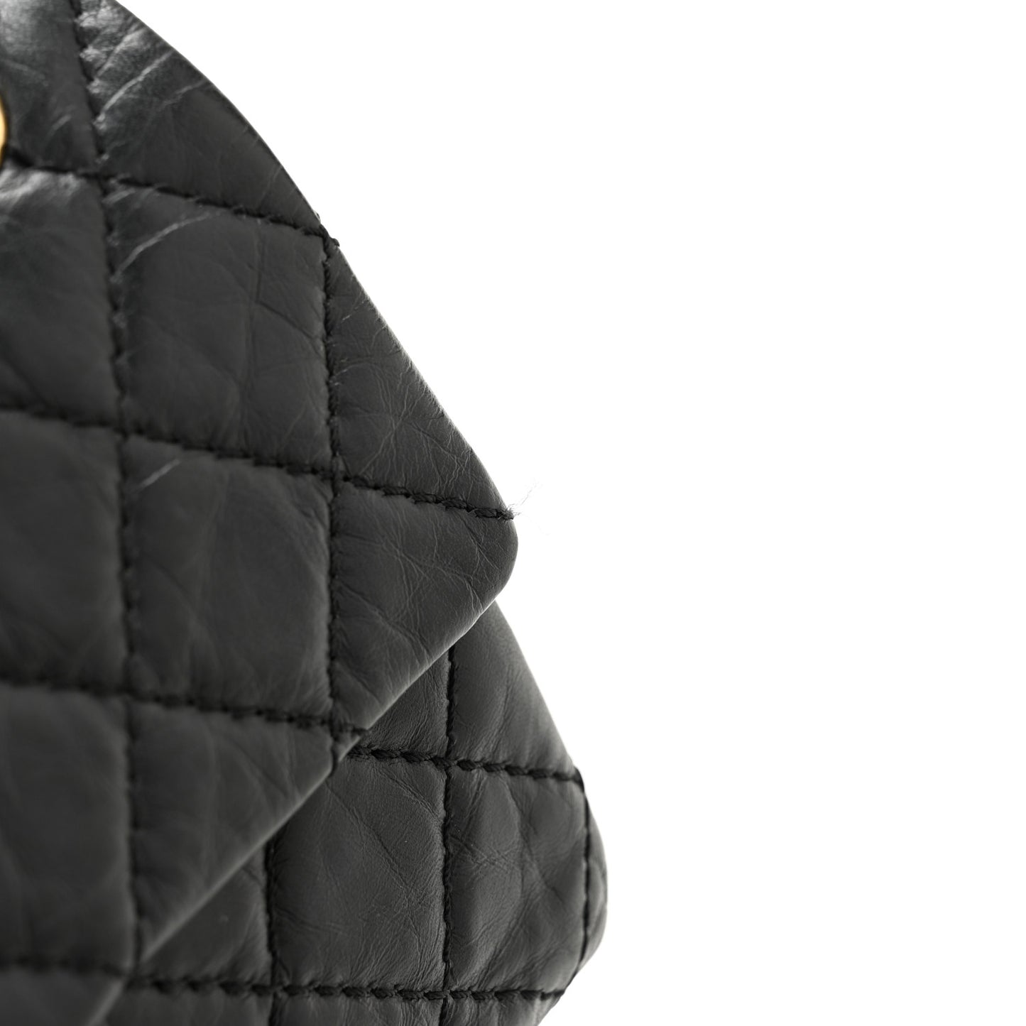 Aged Calfskin Quilted 2.55 Reissue Mini Flap Black