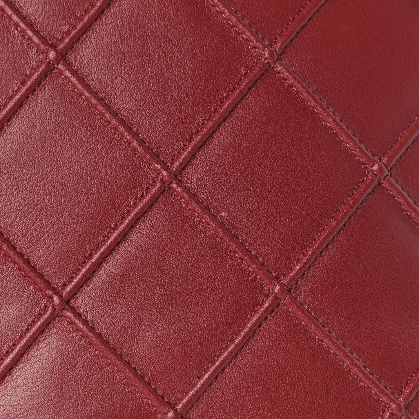 Calfskin Diamond Debossed Large Cosmos Flap Red