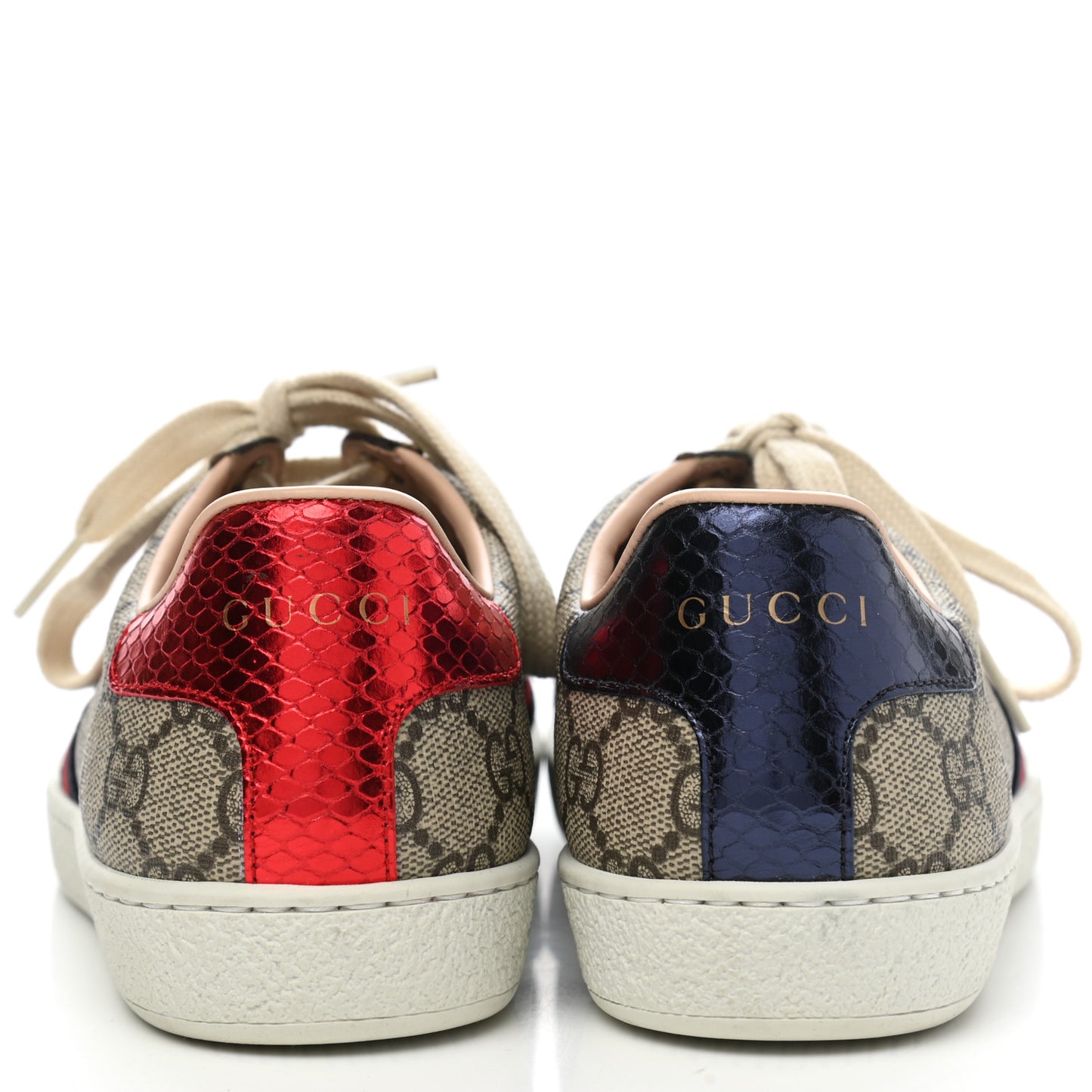 GG Supreme Monogram Womens Ace Low-Top Sneaker 36 Beige