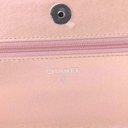 Chanel Iridescent Calfskin Quilted Wallet On Chain WOC Pink 6 of 13