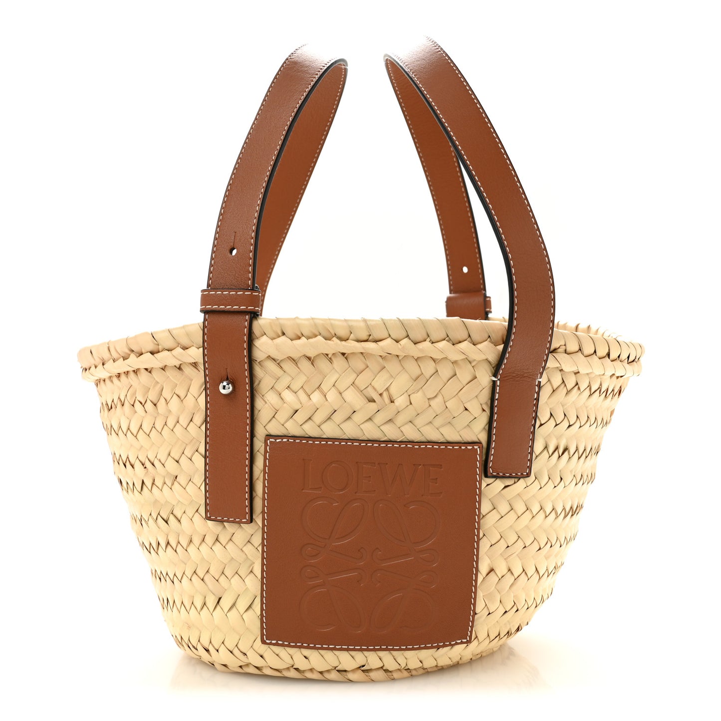 Raffia Small Basket Tote Bag Natural Tan