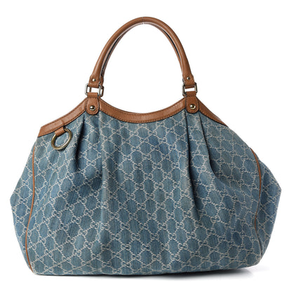 Gucci Denim Monogram Large Sukey Tote 1 of 21