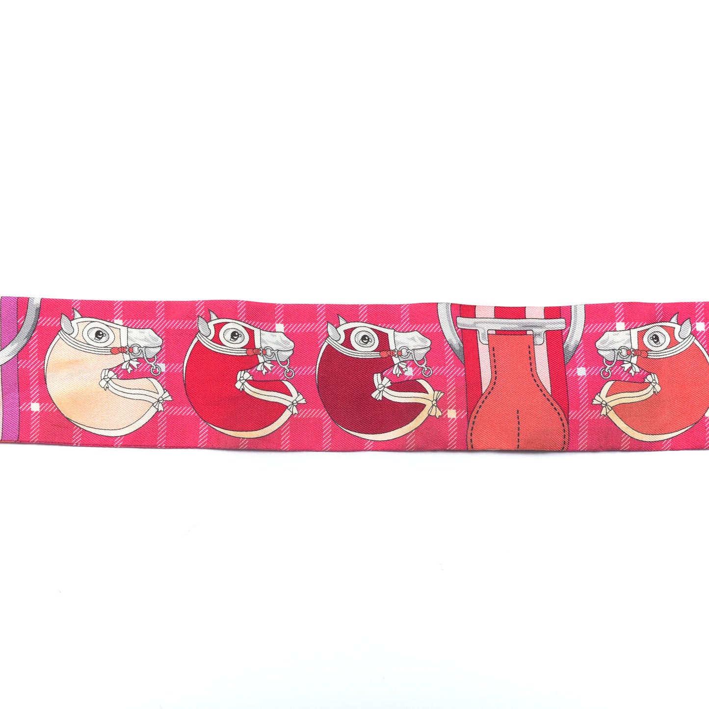 Silk Tatersale Twilly Fuchsia Rouge Vif Corail
