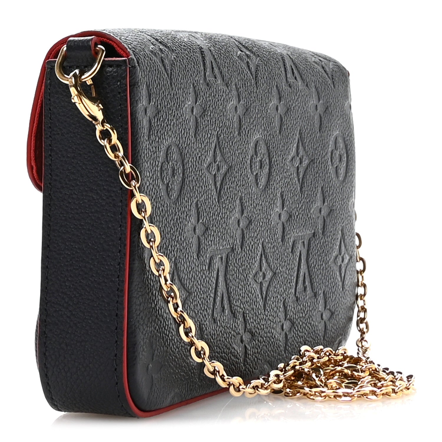 Louis Vuitton Empreinte Pochette Felicie Chain Wallet Marine Rouge 4 of 11
