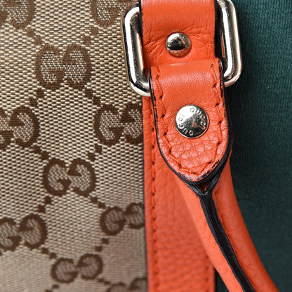 Gucci Monogram Vintage Web Medium Boston Orange 13 of 14