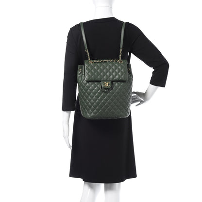 Chanel Lambskin Quilted Large Urban Spirit Backpack Dark Green 2 of 9