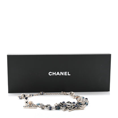 Chanel Pearl Crystal Beaded CC Multi Strand Belt Silver Black 7 of 7
