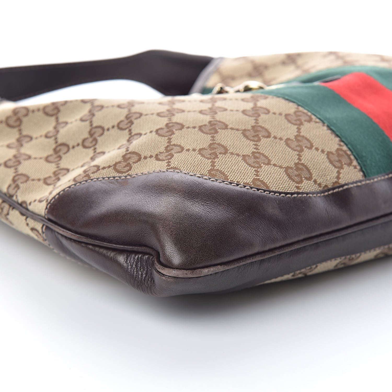 Gucci Monogram Web Jackie O Bouvier Hobo Dark Brown 9 of 11