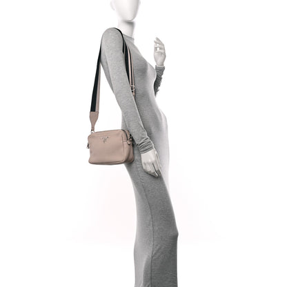 Prada Vitello Daino Soft Medium Double Zip Shoulder Bag Ninfea 2 of 12