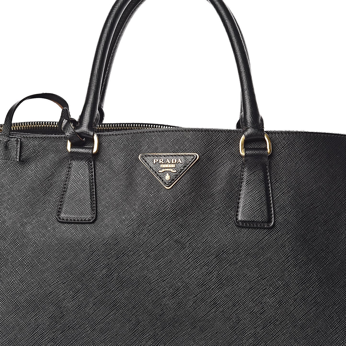 Saffiano Lux Extra Large Galleria Double Zip Tote Black